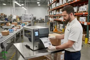 پرینتر صنعتی Zebra ZT411 مدل 203 dpi برای تولید و بسته‌بندی قارچ