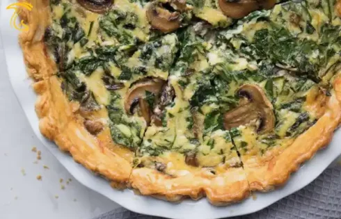 طرز تهیه کیش اسفناج و قارچ