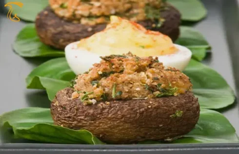 آموزش آشپزی با قارچ - ویدیوی طرز تهیه پیتزا لقمه قارچ شکم پر