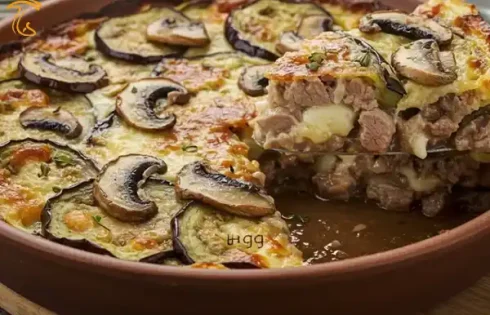 آموزش آشپزی با قارچ - طرز تهیه ته چین مرغ و قارچ