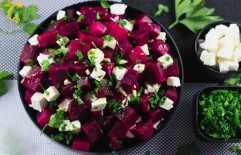 آموزش آشپزی با قارچ - طرز تهیه سالاد قارچ و لبو