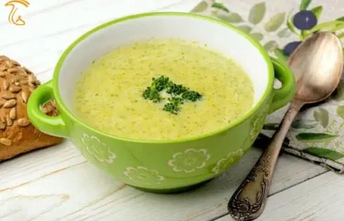 آموزش آشپزی با قارچ - طرز تهیه سوپ کلم بروکلی خامه ای با قارچ