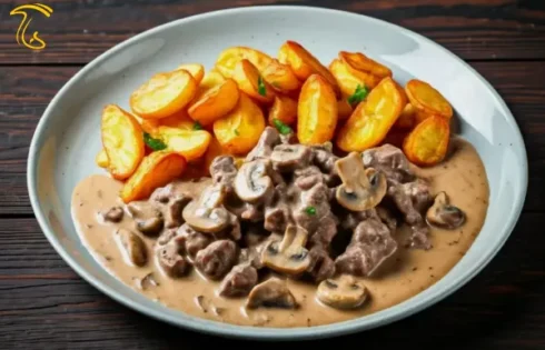 آموزش آشپزی با قارچ - طرز تهیه بیف استراگانف با سس قارچ