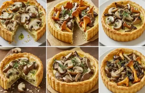 طرز تهیه انواع تارت قارچ به همراه مواد غذایی مختلف