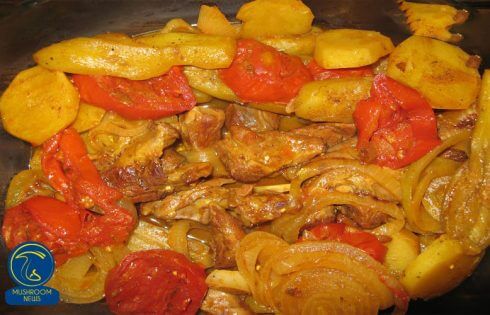 آموزش آشپزی با قارچ - طرز تهیه تاس کباب بوقلمون و قارچ