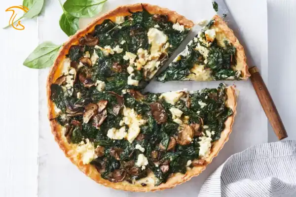 طرز تهیه تارت اسفناج و قارچ