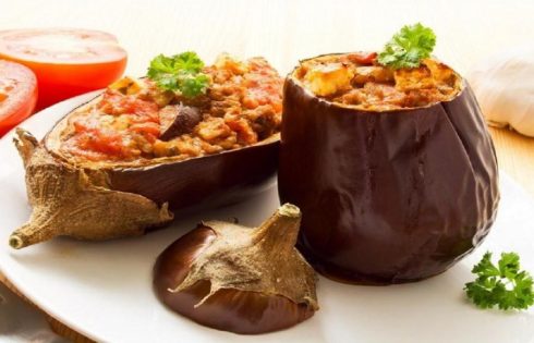 آموزش آشپزی با قارچ - طرز تهیه دلمه بادمجان و قارچ