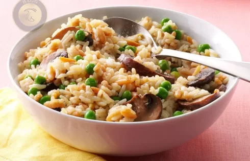 طرز تهیه نخود پلو با قارچ - غذای گیاهی