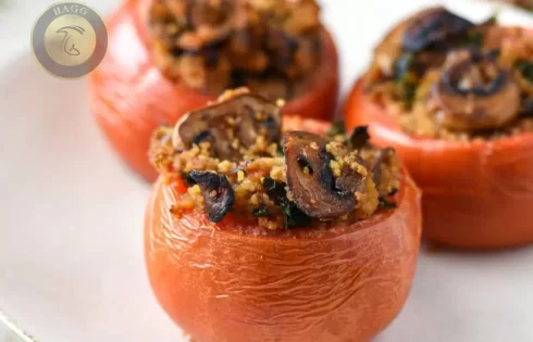 طرز تهیه دلمه گوجه فرنگی با قارچ