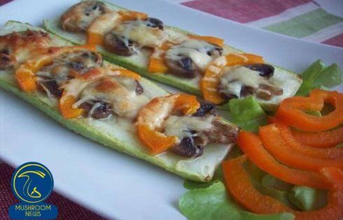 آموزش آشپزی با قارچ - طرز تهیه پیش غذا یا اردور کدو سبز با قارچ - غذای گیاهی