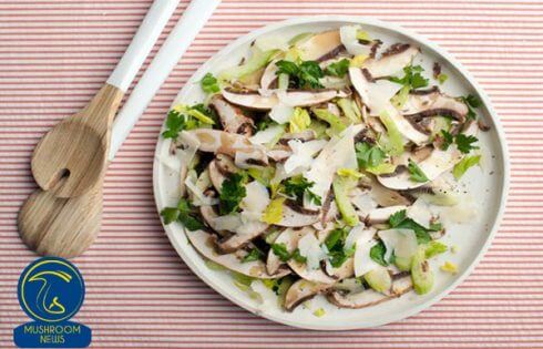 آموزش آشپزی با قارچ - طرز تهیه سالاد قارچ و جعفری