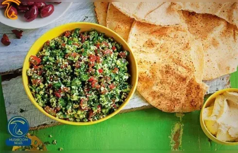 آموزش آشپزی با قارچ - طرز تهیه سالاد تبوله با قارچ - سالاد لبنانی