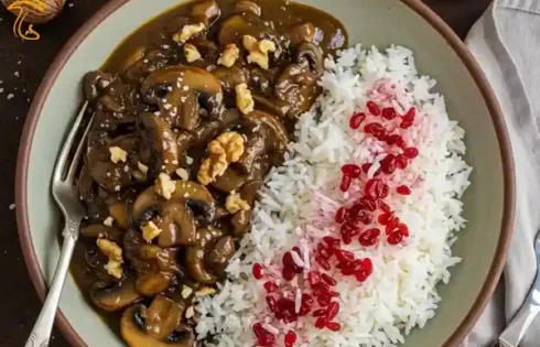 طرز تهیه خورشت فسنجان با قارچ