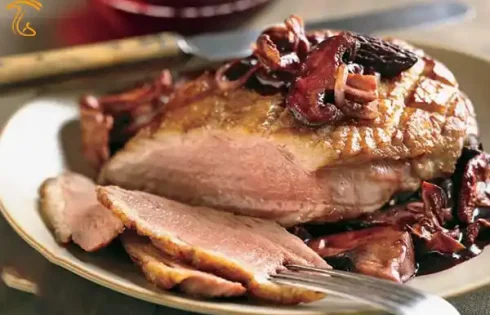 آموزش آشپزی با قارچ - طرز تهیه خوراک مرغابی و قارچ