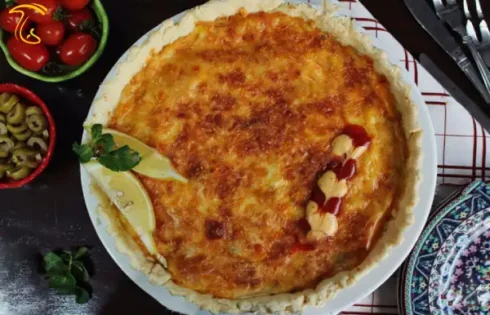 آموزش آشپزی با قارچ - طرز تهیه پای زردک و قارچ با مرغ