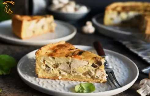 طرز تهیه کیک مرغ و قارچ