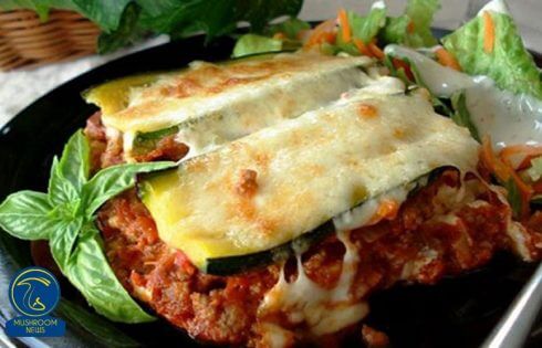 موزش آشپزی با قارچ - طرز تهیه لازانیا بادمجان و قارچ - غذای گیاهی