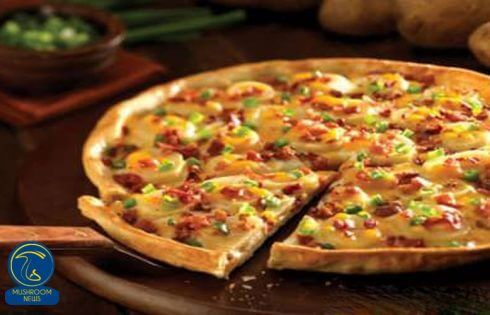 آموزش آشپزی با قارچ - طرز تهیه پیتزای سیب زمینی و قارچ