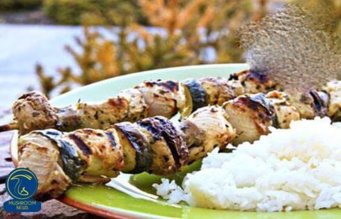 آموزش آشپزی با قارچ - طرز تهیه کباب مرغ و قارچ