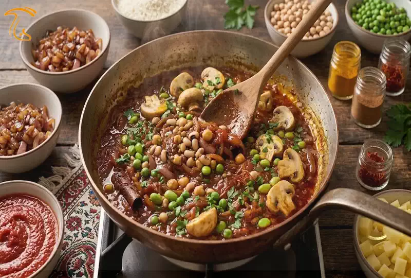 تهیه پایه طعم استانبولی با سس گوجه و سایر سبزیجات و حبوبات