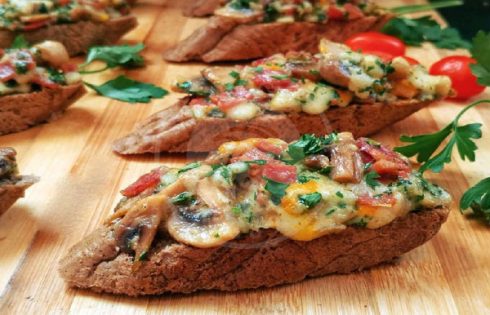طرز تهیه کاناپ قارچ و ژامبون
