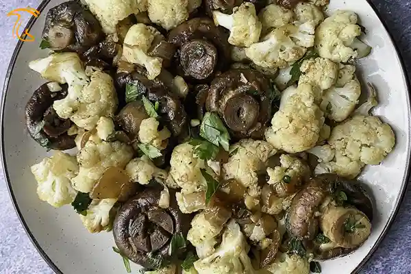 آموزش آشپزی با قارچ - طرز تهیه خوراک قارچ و کلم با سرکه بالزامیک - غذای رژیمی - غذای گیاهی