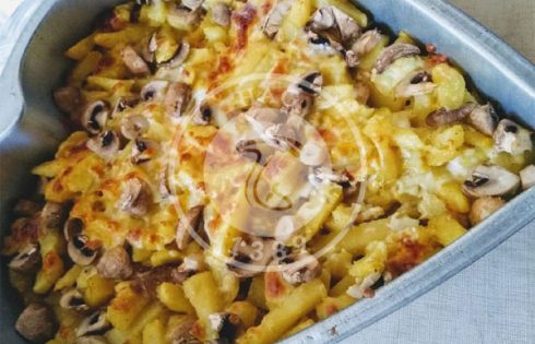 آموزش آشپزی با قارچ - طرز تهیه سیب زمینی با قارچ و پنیر