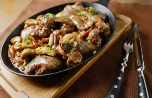 طرز تهیه خوراک سنگدان مرغ و قارچ