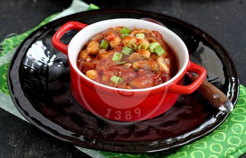 آموزش آشپزی با قارچ - غذای گیاهی - خورشت قارچ و نخود