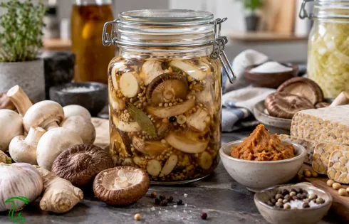 قارچ تخمیری در کنار میسو تمپه و غذاهای تخمیری