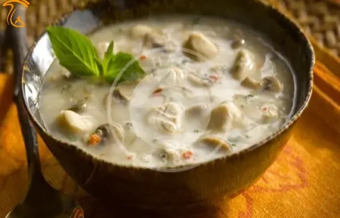 آموزش آشپزی با قارچ - سوپ قارچ و جو پرک