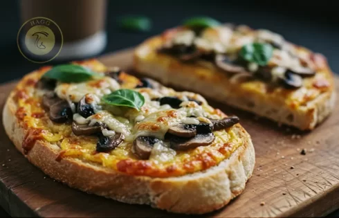 طرز تهیه مینی پیتزا قارچ و پنیر روی نان تست