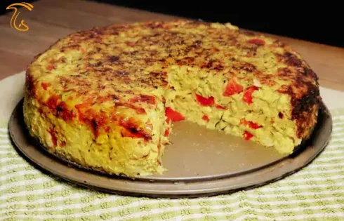 آموزش آشپزی - طرز تهیه پای برنج و قارچ - غذای گیاهی با وگان