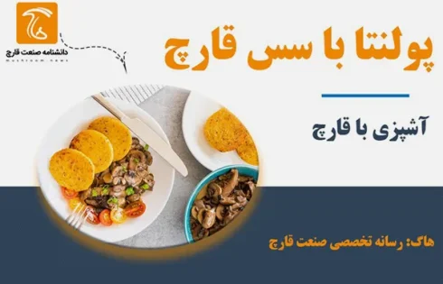 آموزش آشپزی با قارچ - غذی ایتالیایی پولتنا با سس قارچ - غذای گیاهی