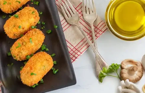 طرز تهیه کروکت یا کراکت قارچ سوخاری به عنوان یک غذای گیاهی