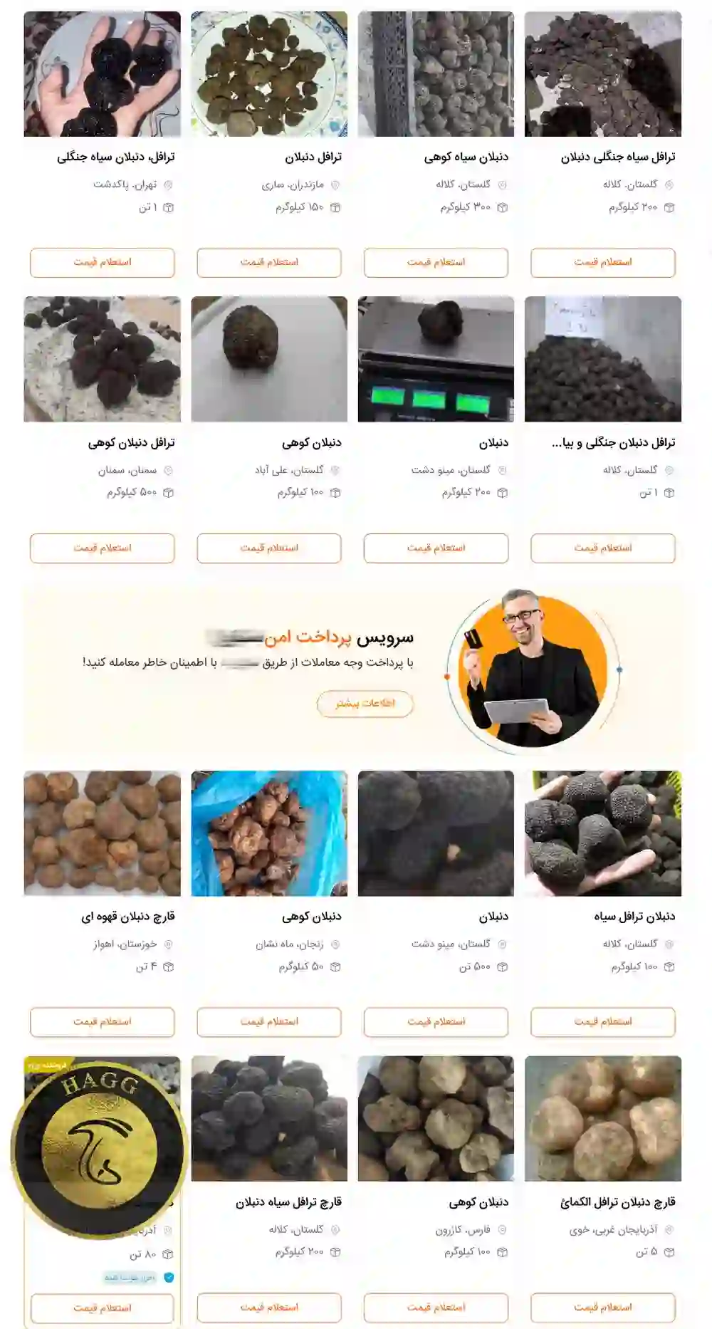 فروش غیرقانونی قارچ دنبلان در اینترنت