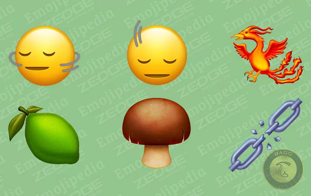 ایموجی های جدید ios 17.4 شامل قارچ قهوهای، ققنوس، لیموی سبز و ...