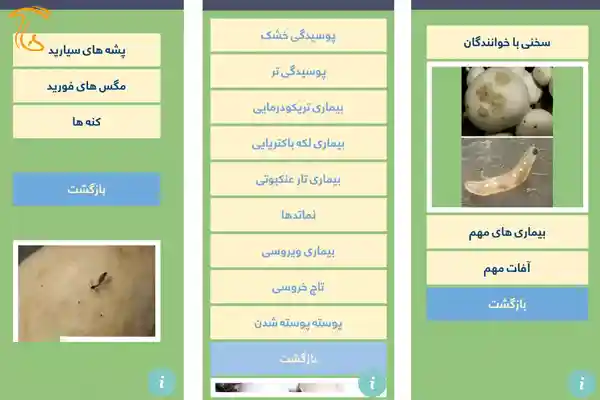 تصاویری از اپلیکیشن گیاه پزشکی قارچ خوراکی