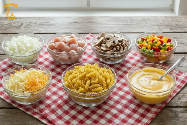 مواد لازم پیتزا ماکارانی