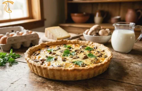 طرز تهیه کیش قارچ و پنیر