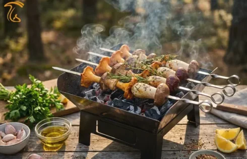 طرز تهیه کباب قارچ کوهی