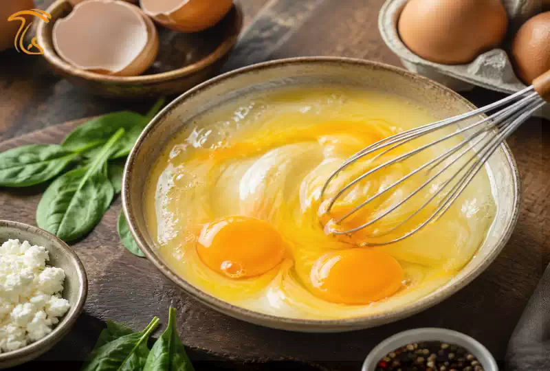 ترکیب سفیده و زرده تخممرغ برای تهیه املت پروتئینی با ارزش غذایی بالا
