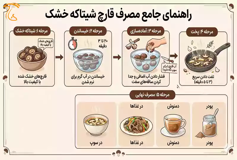 روش های مصرف قارچ شیتاکه