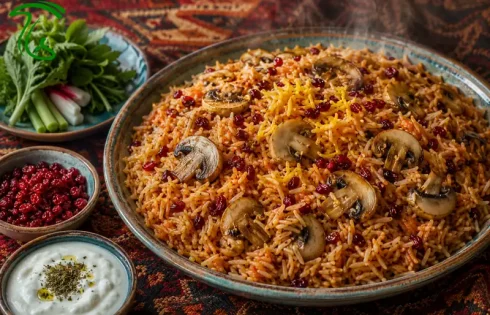 طرز تهیه قارچ پلو کردی