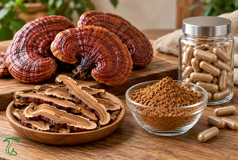مقایسه قارچ گانودرما سالم، پودر، اسلایس و کپسول