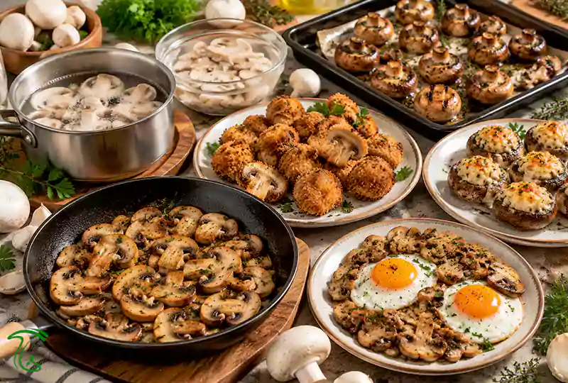 مقایسه ۷ طرز پخت قارچ دکمه ای سفید، از قارچ برشته تا سوخاری و شکمپر
