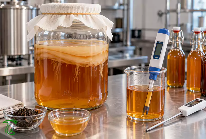 اندازهگیری pH و دمای کامبوچا برای کنترل فرایند تخمیر