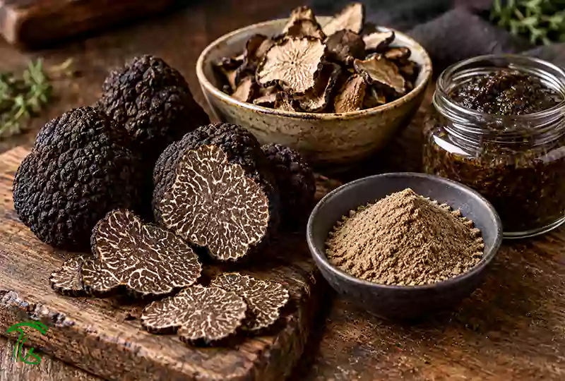 صنایع تبدیلی قارچ ترافل - مقایسه ترافل تازه با پودر، خمیر و دنبلان خشک