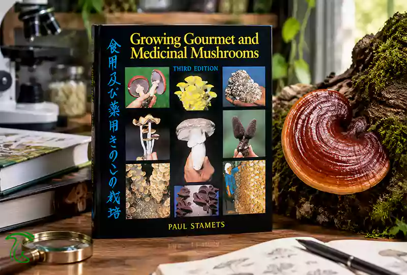 کتاب Growing Gourmet and Medicinal Mushrooms نوشته Paul Stamets برای آموزش پرورش قارچهای دارویی