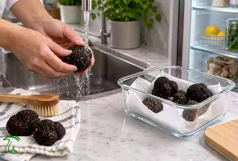 شستشو و نگهداری صحیح قارچ ترافل برای کاهش خطر آلودگی و فساد